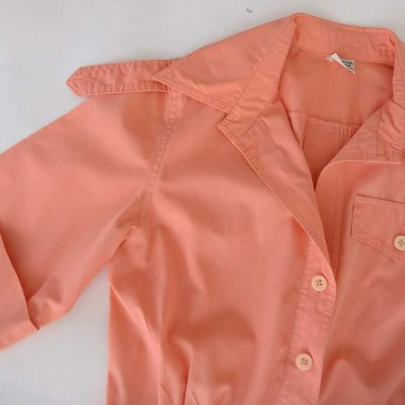 Coral Short Sleeve Jumper Pantsuit 70s Bell Bottoms Leisure Suit - Picture 12 of 16